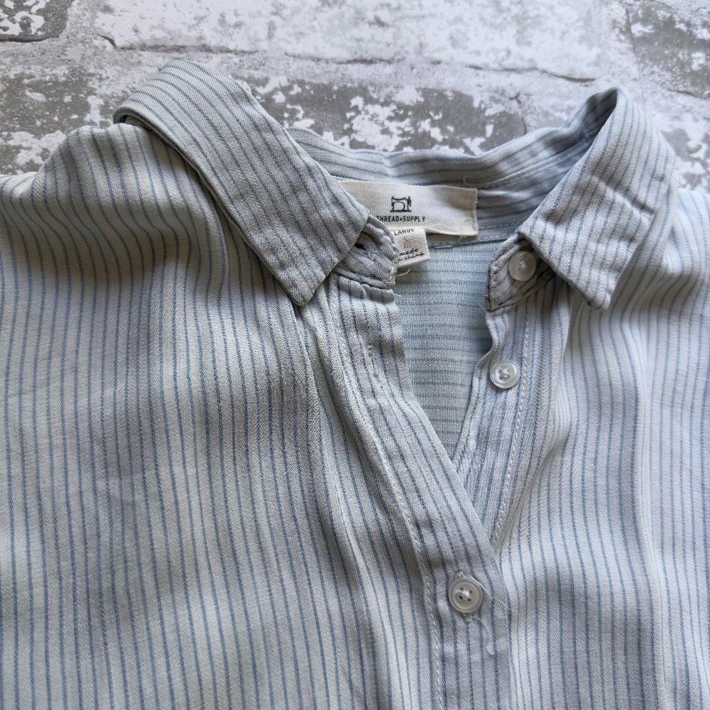 Thread Supply Yarn Dyed Casual Shirt Dress - Size L - Excellent Condition!